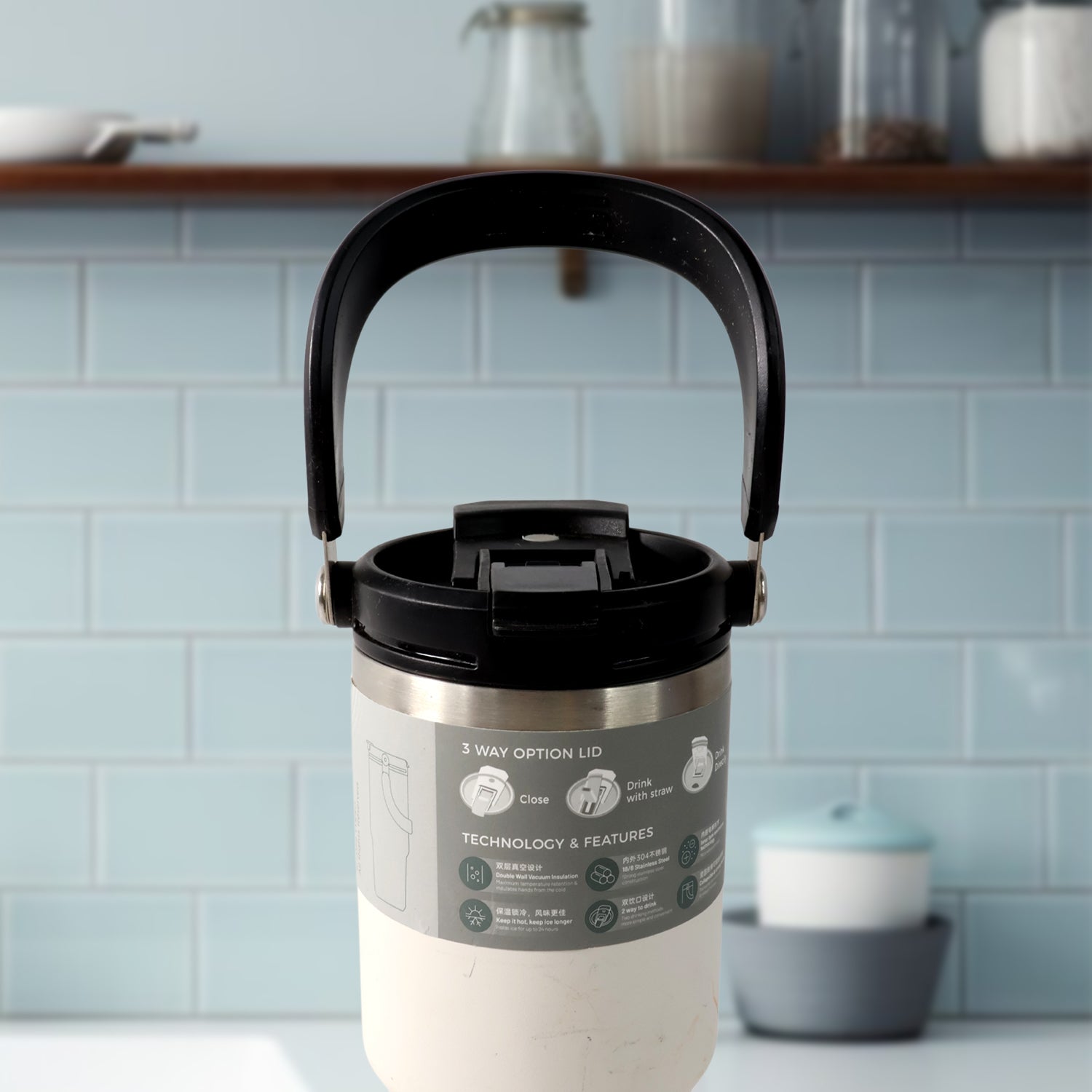 High Quality Stainless Steel Vacuum Glass Insulated Glass Coffee Cups Double Walled Travel Mug, Car Coffee Mug (With Lid & Handle / 1 Pc) High Quality Stainless Steel Vacuum Glass Insulated Glass Coffee Cups Double Walled Travel Mug, Car Coffee Mug (With Lid & Handle / 1 Pc)